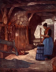 Buttern in Elspeet, 1904
